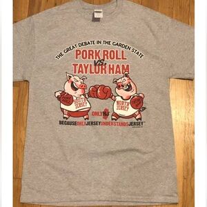 BRAND NEW Pig fight pork roll va Taylor ham t shirt